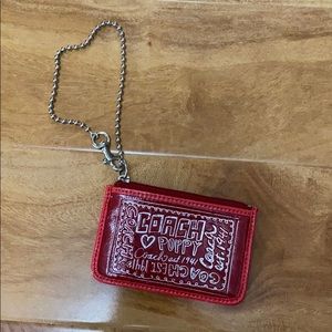 Red Coach wallet keychain